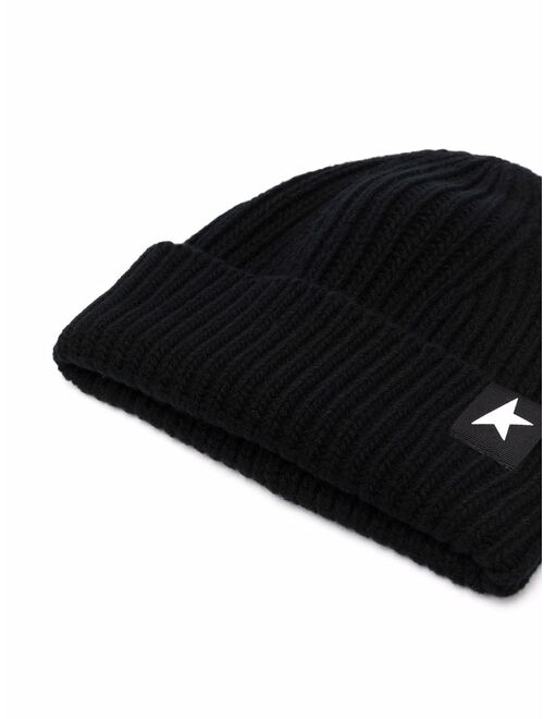 Golden Goose star patch ribbed beanie