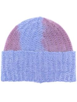 two-tone knitted beanie