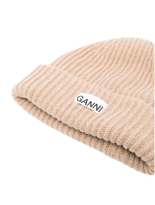 GANNI ribbed-knit beanie