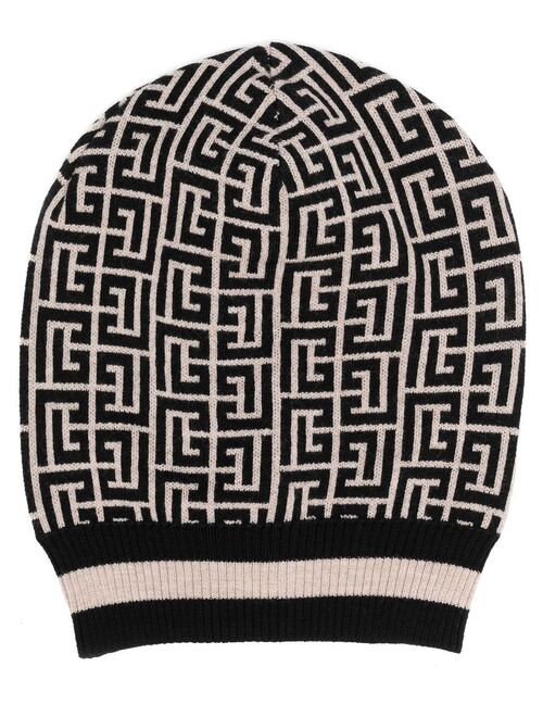 Balmain all-over logo pattern beanie