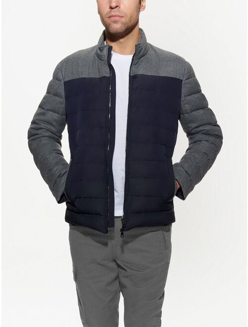 Norwegian Wool colour-block padded jacket