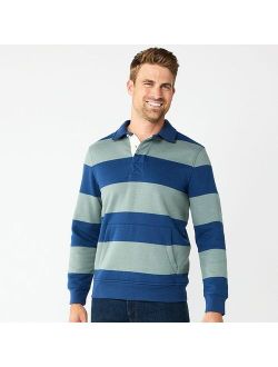 Striped Fleece Rugby Pullover