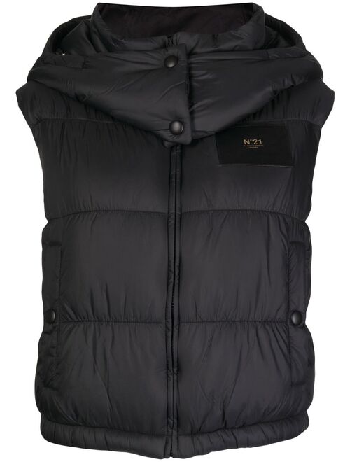 No21 hooded puffer vest