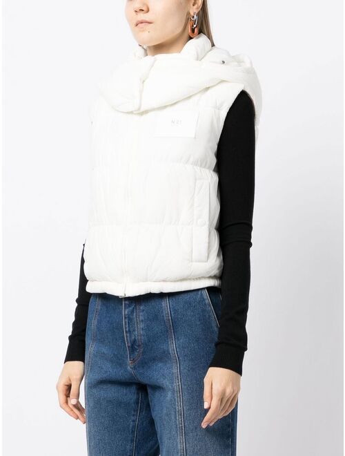 No21 hooded puffer vest