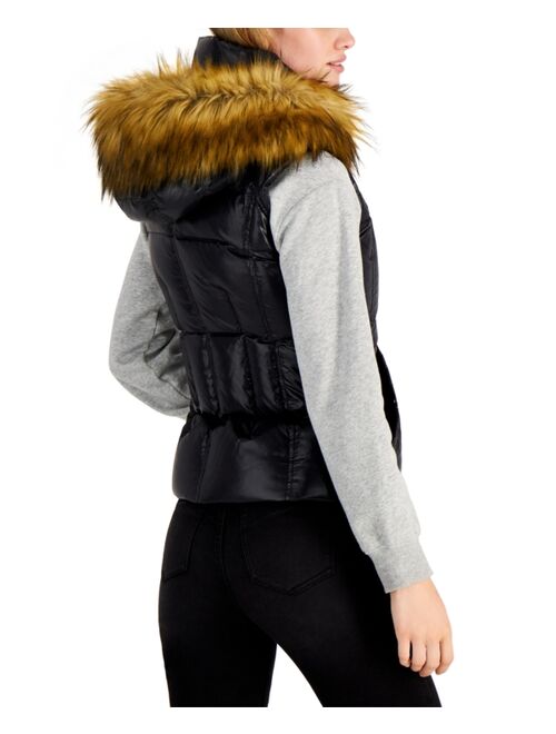 Buy S13 FauxFurTrim Hooded Down Vest online Topofstyle
