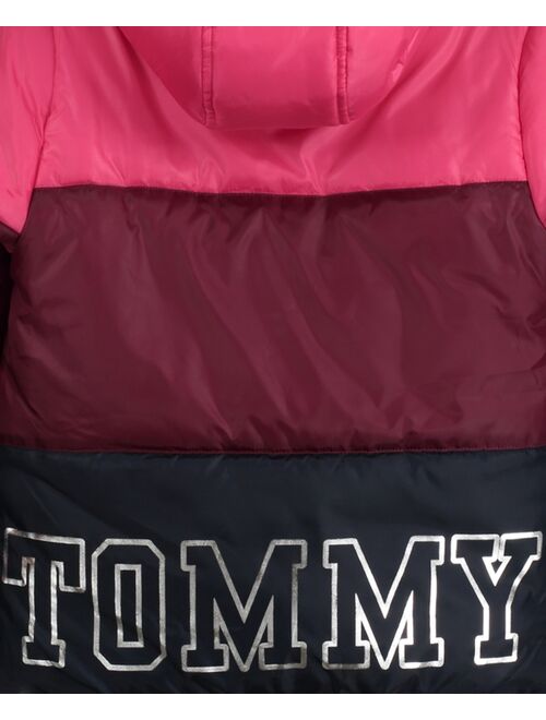 TOMMY HILFIGER Big Girls Colorblock Hooded Puffer Jacket