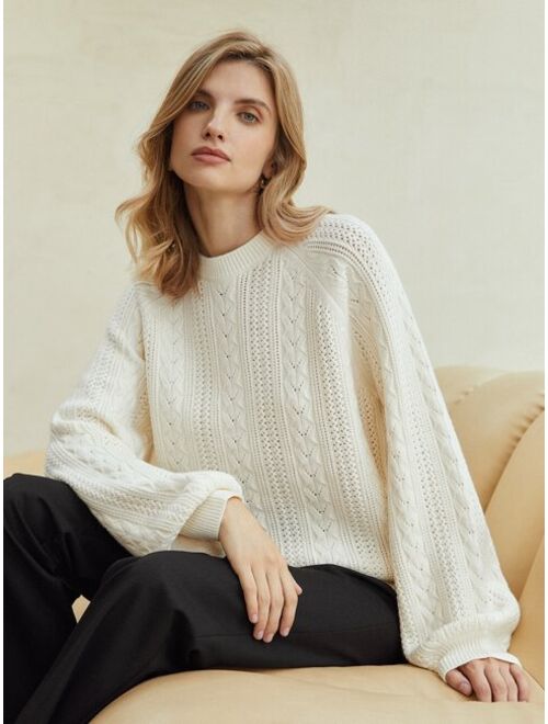 MOTF Premium Wool-mix Textured Balloon Sleeve Sweater