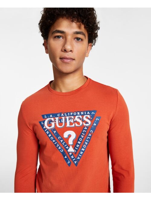 GUESS Men's Jasin Crewneck Long-Sleeve Graphic T-Shirt