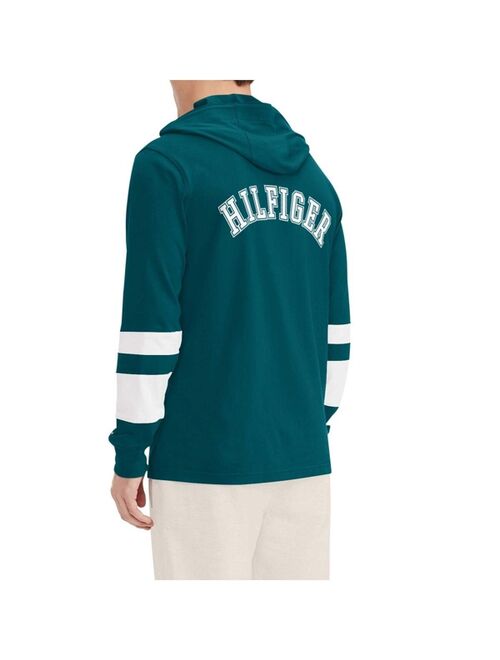 Men's Tommy Hilfiger Midnight Green, White Philadelphia Eagles Alex Long Sleeve Hoodie T-shirt