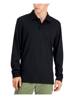 Men's Regular-Fit Solid Long-Sleeve Supima Polo Shirt, Created for Macy's