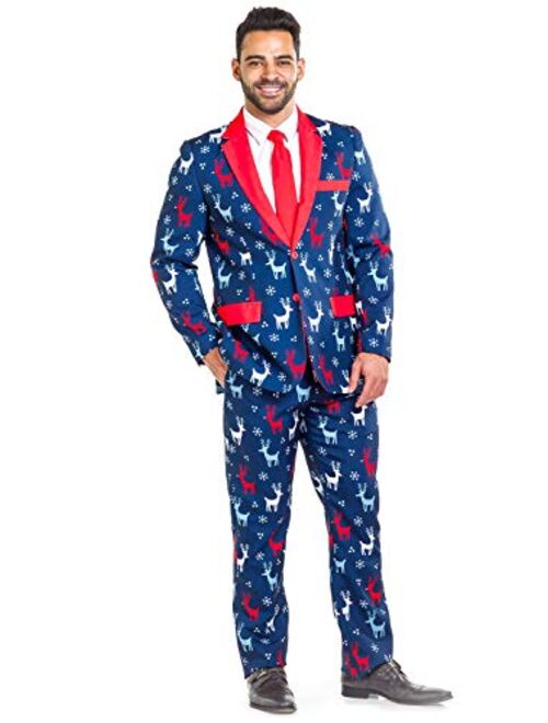 Tipsy Elves Men's Christmas Holiday Suit Jackets - Ugly Christmas Sweater Inspired Blazers for Men