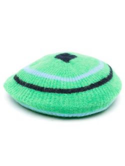 striped knitted beret