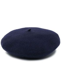 four-stitch logo-detail beret