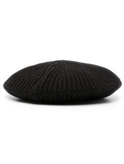 ribbed-knit beret hat