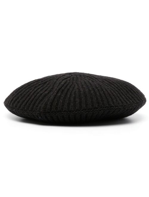 GANNI ribbed-knit beret hat