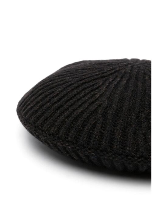 GANNI ribbed-knit beret hat