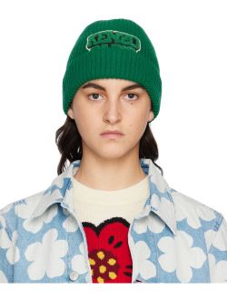 Green College Patch Beanie