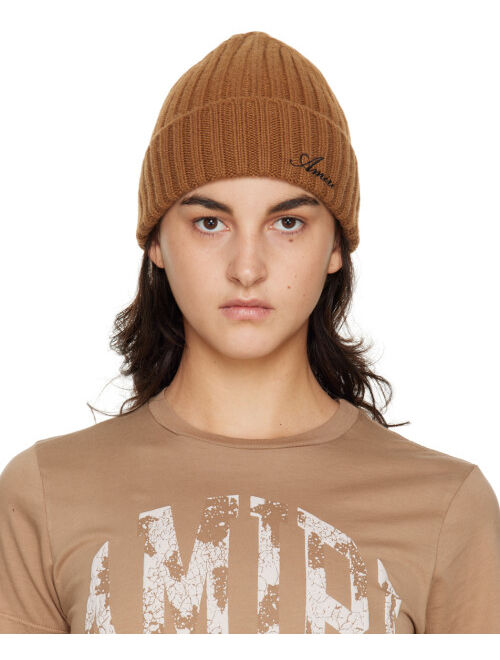 AMIRI Tan Script Beanie