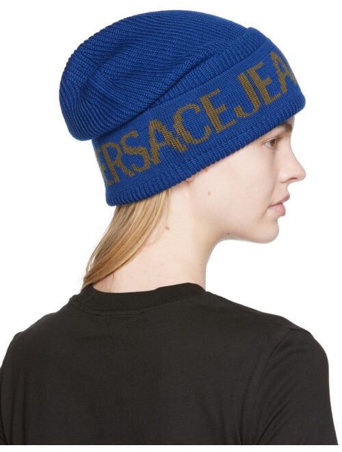 Versace Jeans Couture Blue Logo Beanie