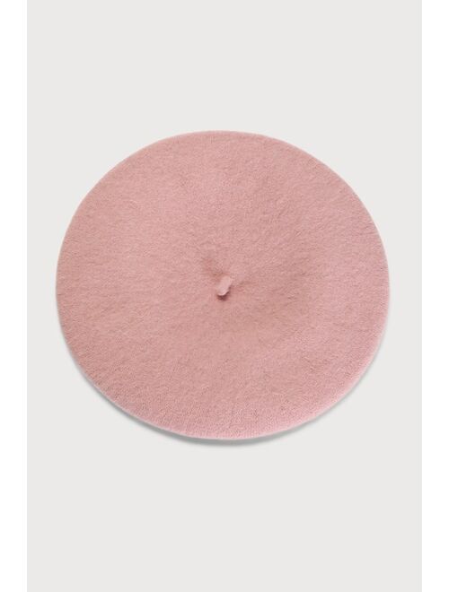 San Diego Hat Company San Diego Hat Co. Carrie Blush Wool Bow Beret