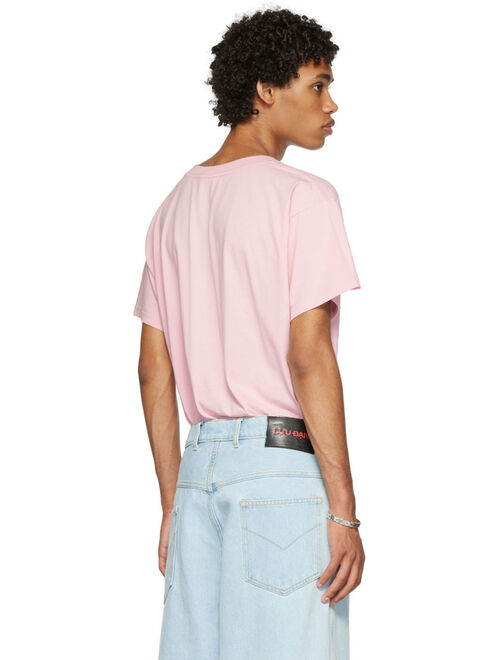 LU'U DAN Pink Python Oversized Concert T-Shirt