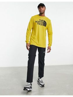 Half Dome chest print long sleeve t-shirt in yellow
