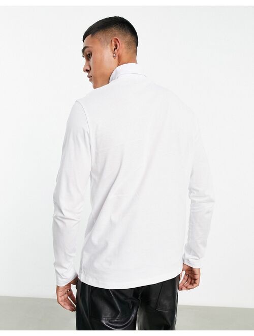 ASOS DESIGN long sleeve roll neck t-shirt in white