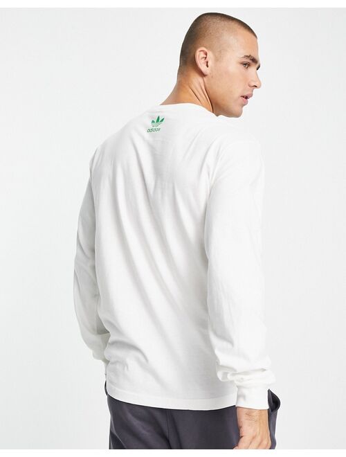 adidas Originals Pack long sleeve top with front graphics in white
