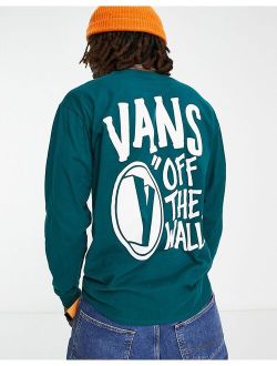'Off The Wall' back print T-shirt in teal
