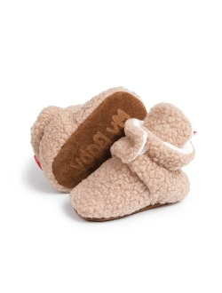 Meckior Newborn Infant Baby Girls Boys Warm Fleece Winter Booties First Walkers Slippers Shoes