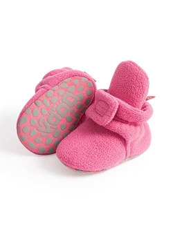 Meckior Newborn Infant Baby Girls Boys Warm Fleece Winter Booties First Walkers Slippers Shoes
