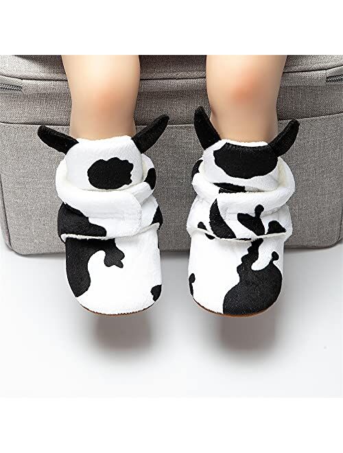 Meckior Newborn Infant Baby Girls Boys Warm Fleece Winter Booties First Walkers Slippers Shoes