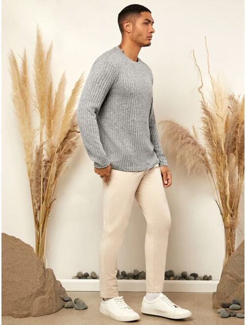Manfinity Men Solid Ribbed Knit Tee