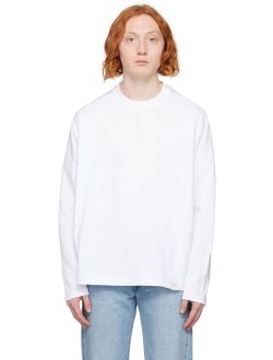 White Relaxed-Fit Long Sleeve T-Shirt
