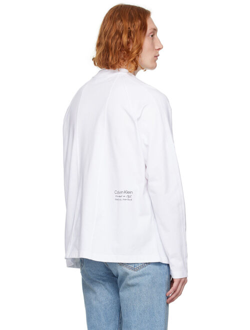 Calvin Klein White Relaxed-Fit Long Sleeve T-Shirt