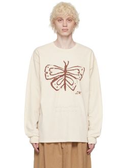 s.k. manor hill Off-White Butterfly Long Sleeve T-Shirt
