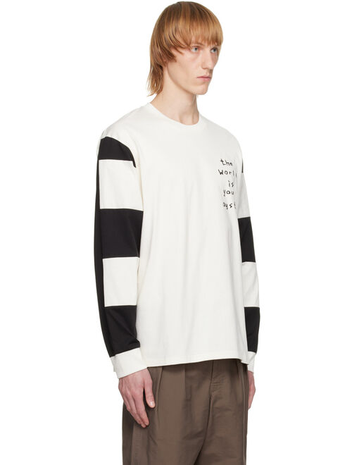 The World Is Your Oyster Off-White Paneled Long Sleeve T-Shirt