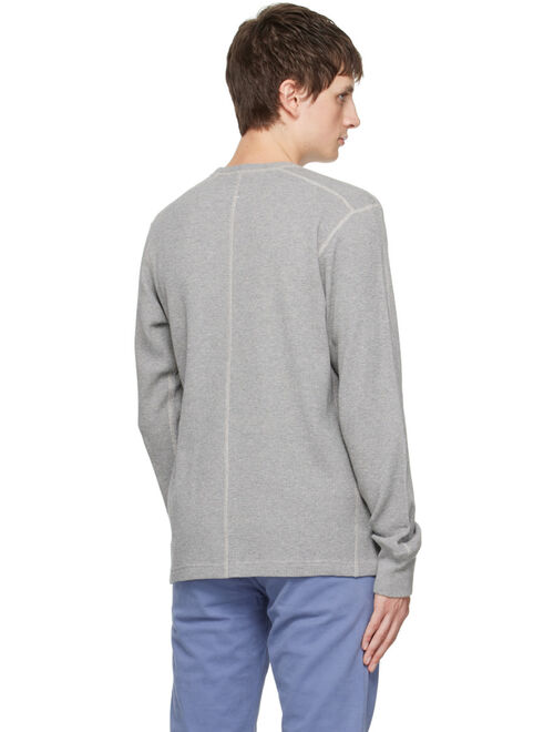 rag & bone Gray Garment Dyed Long Sleeve T-Shirt