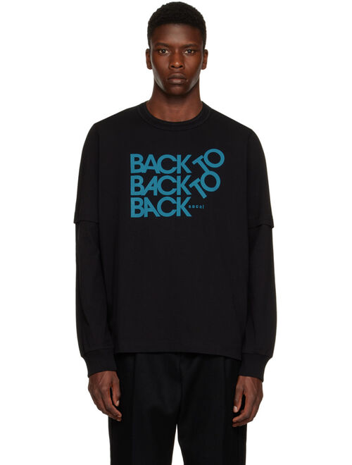 sacai Black Back To Back To Back Long Sleeve T-Shirt