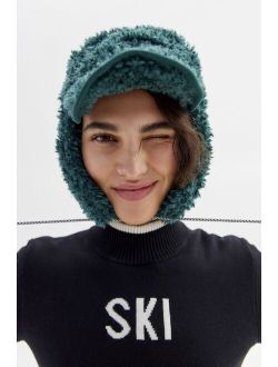 Kangol Faux Shearling Utility Flat Cap Trapper Hat