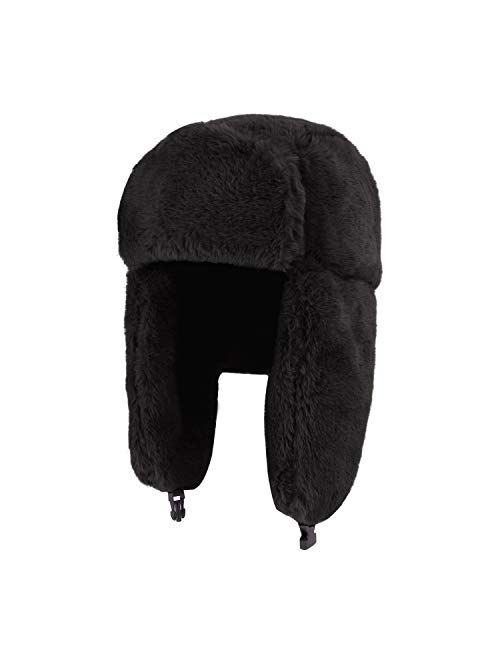 MioCloth Faux Fur Hat Winter Earflap Hat Russian Ushanka Hat Fur Lined Earflap Winter Cap
