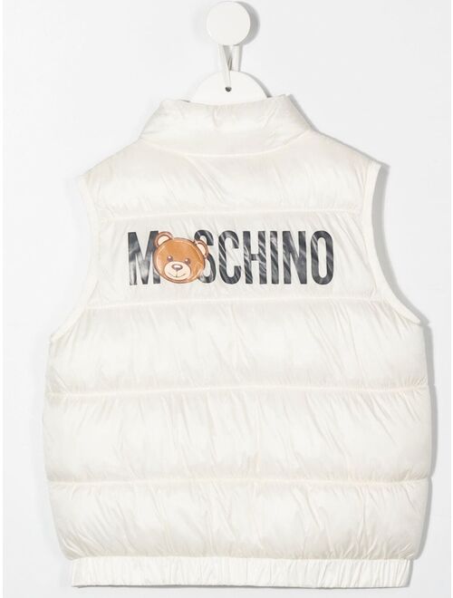 Moschino Kids logo-print padded gilet