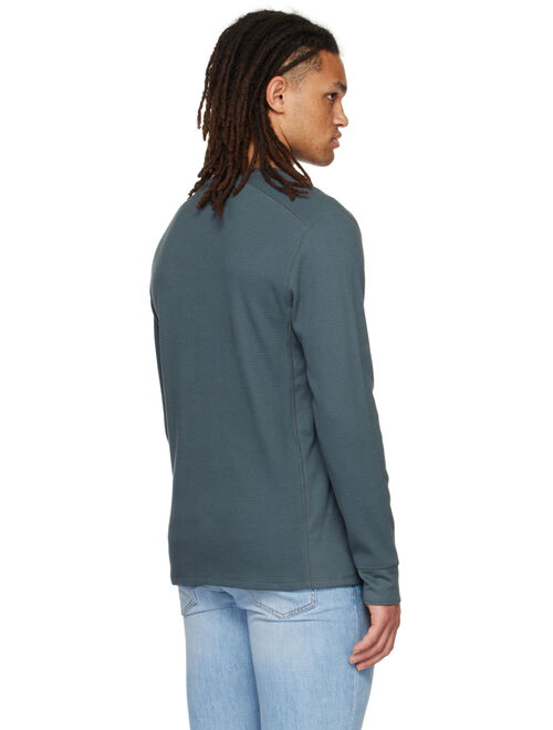 Vince Blue Thermal Long Sleeve T-Shirt