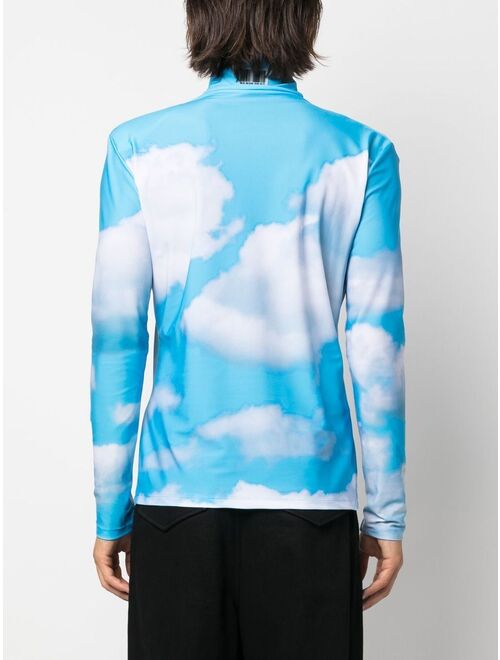 VTMNTS cloud-print high-neck top