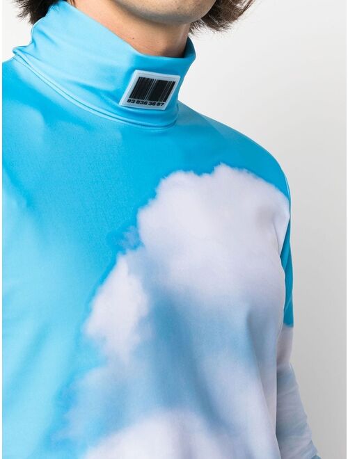 VTMNTS cloud-print high-neck top