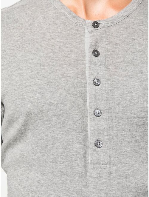 half-button long-sleeve T-shirt