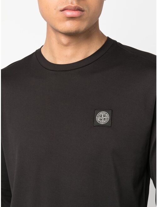 Stone Island Compass logo-patch long-sleeve top