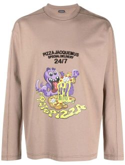 Octopizza graphic-print long-sleeved T-shirt