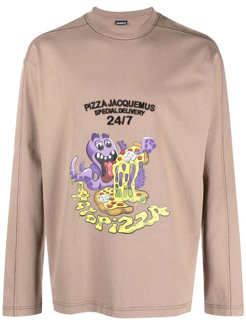 Jacquemus Octopizza graphic-print long-sleeved T-shirt