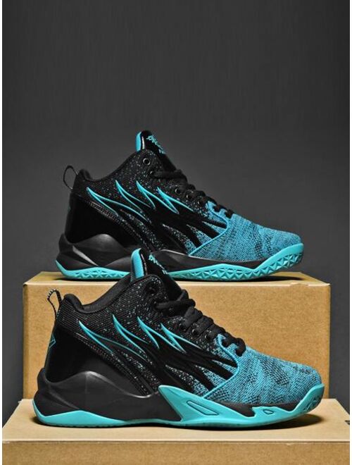 Shein comB&B938 shoes store Men Colorblock Lace-up Front Basketball Shoes